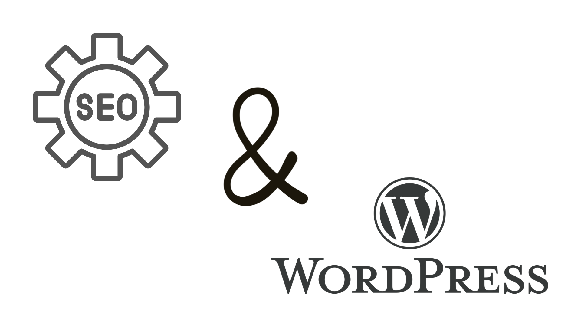 Illustration SEO WordPress avec icônes de référencement et logo WordPress