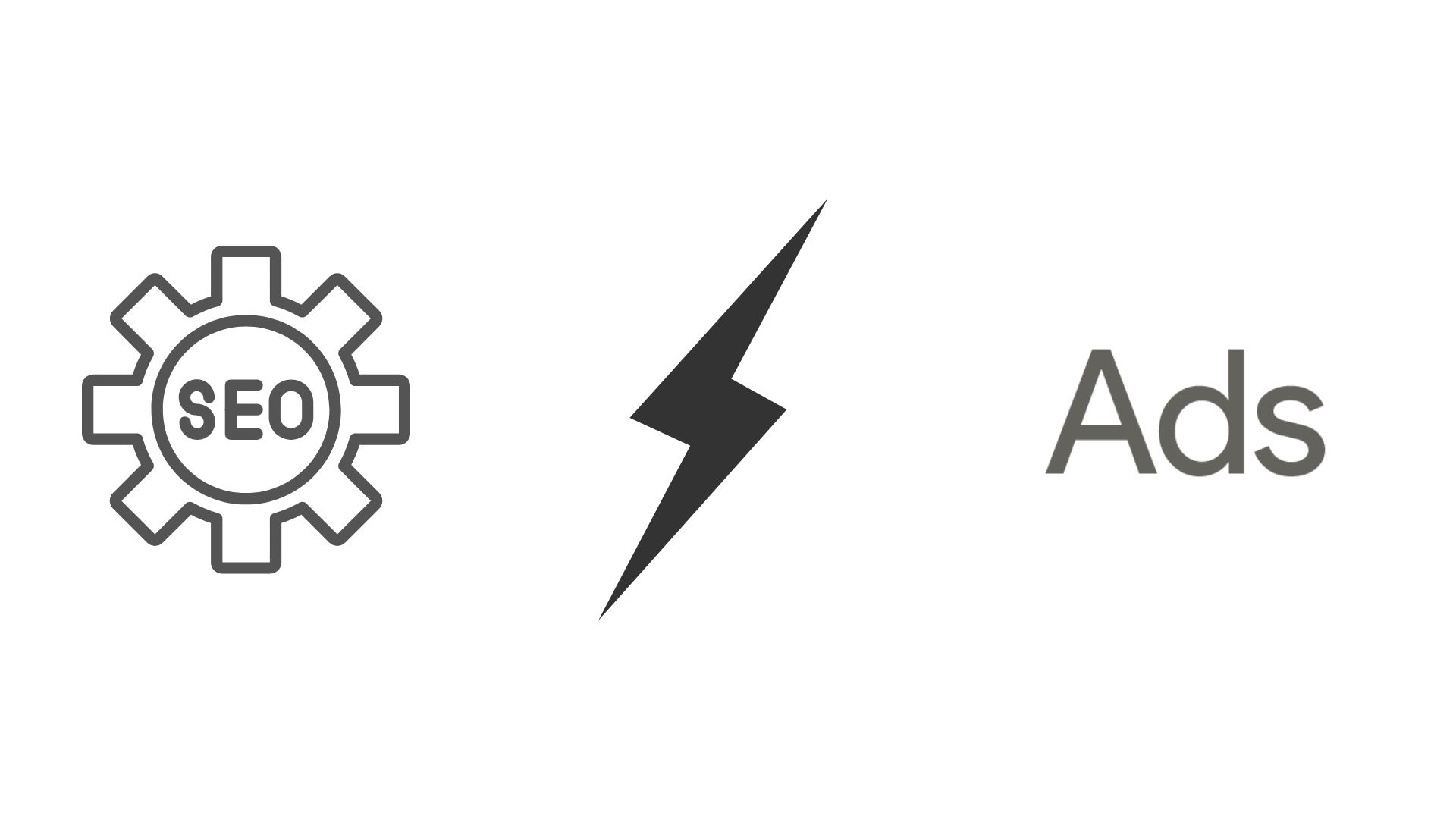 Illustration SEO vs Ads avec icônes représentant le référencement naturel et la publicité en ligne