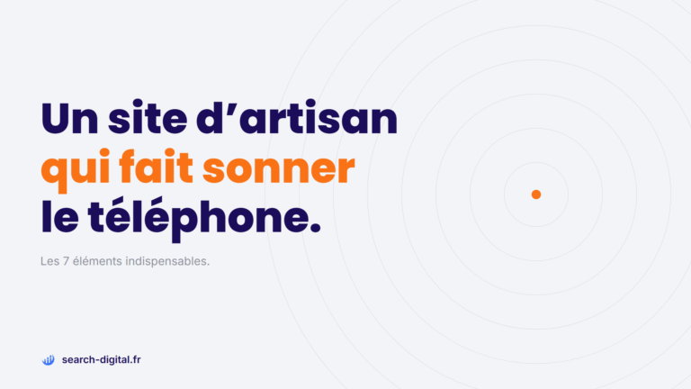 Exemple de site internet pour artisan affiché sur un téléphone devant un chantier